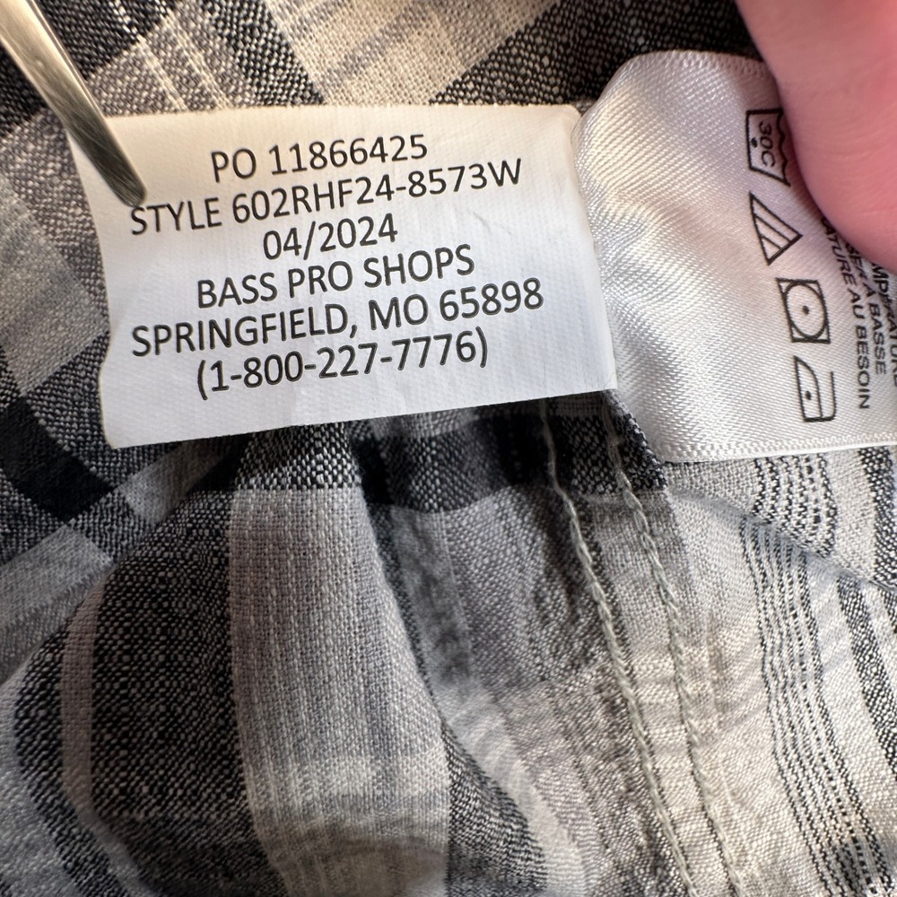 RedHead Plaid Button Up Shirt Mens Large Gray Black Long Sleeve Cotton Workwear - Picture 9 of 9